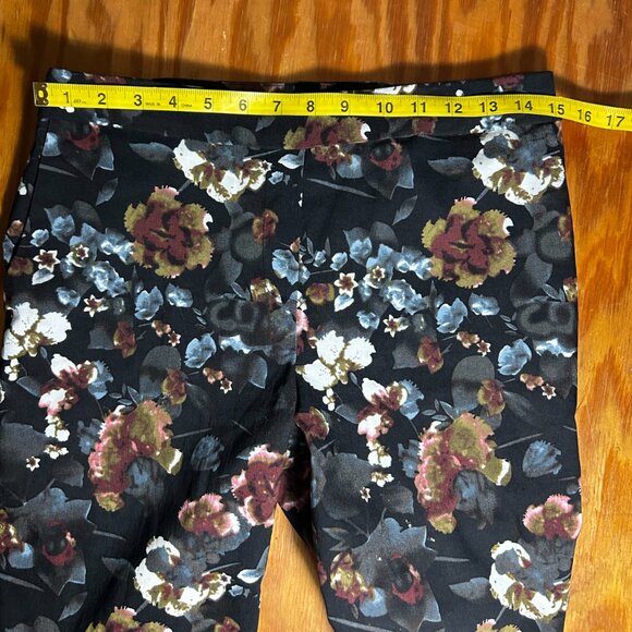 JL Jules and Leopold floral print ankle pants beautiful blue taupe and maroon to - Picture 14 of 14